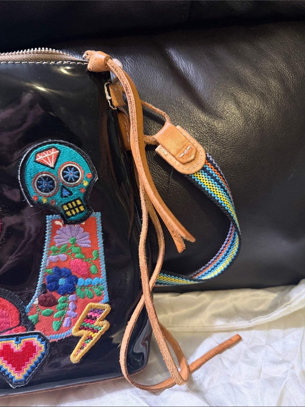 Consuela Poppy Downtown Floral & Sugar Skull Crossbody Bag - Picture 4 of 5